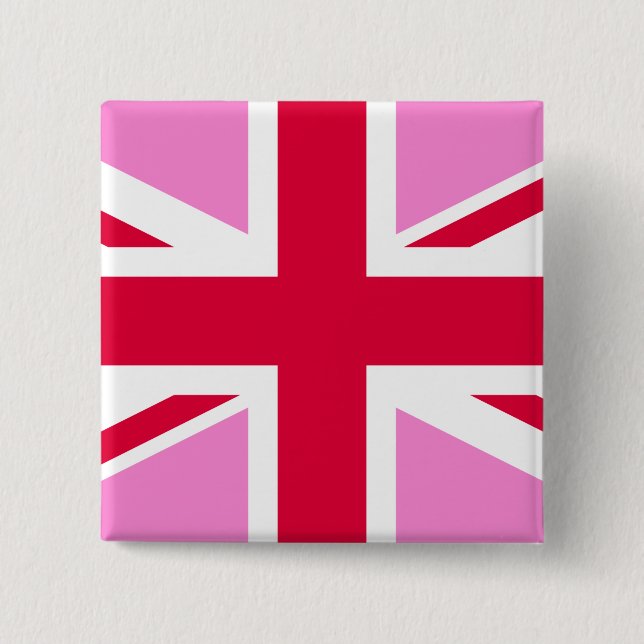 UK Gay Pride (Pink Union Jack) (Gay British Flag) Button (Front)