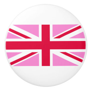 UK Gay Pride (Pink Union Jack) (Gay British Flag) Ceramic Knob
