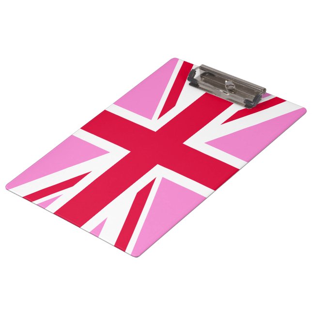 UK Gay Pride (Pink Union Jack) (Gay British Flag) Clipboard (Angled)