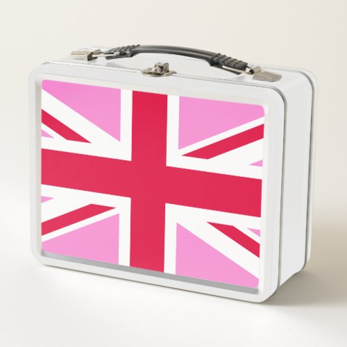 UK Gay Pride Pink Union Jack Gay British Flag Metal Lunch Box