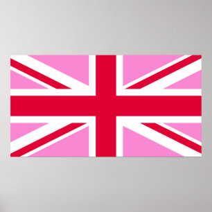 UK Gay Pride (Pink Union Jack) (Gay British Flag) Poster
