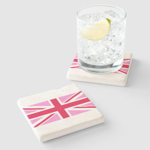 UK Gay Pride (Pink Union Jack) (Gay British Flag) Stone Coaster