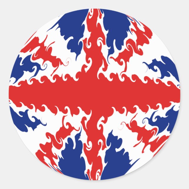 UK Gnarly Flag Classic Round Sticker (Front)