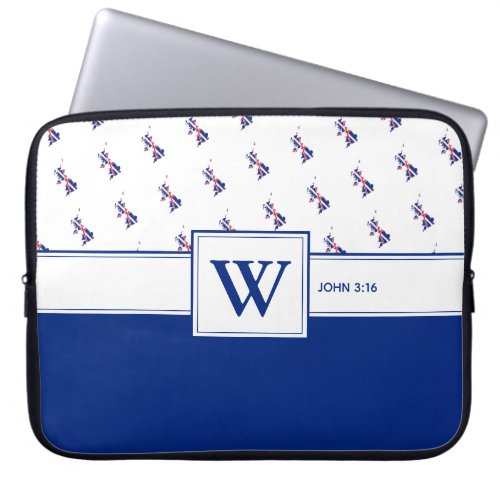 UK GREAT BRITAIN Bible Monogram Christian Laptop Laptop Sleeve