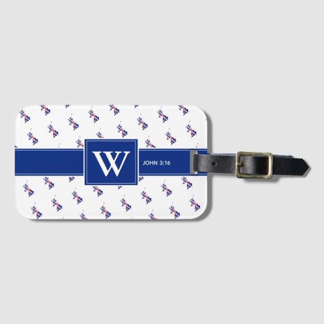 UK GREAT BRITAIN Christian Monogram Luggage Luggage Tag (Front Horizontal)