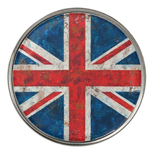 UK Great Britain Union Jack Distressed Flag Golf Ball Marker