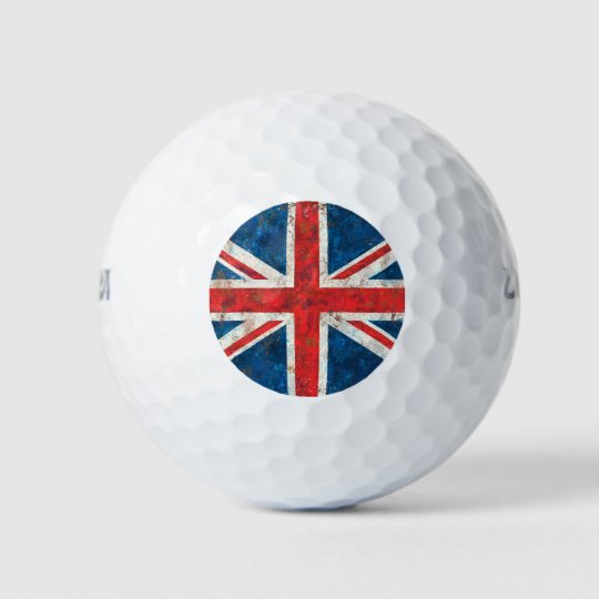 UK Great Britain Union Jack Distressed Flag Golf Balls