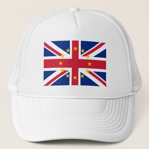 UK Great Britain Union Jack European Union Flag Trucker Hat
