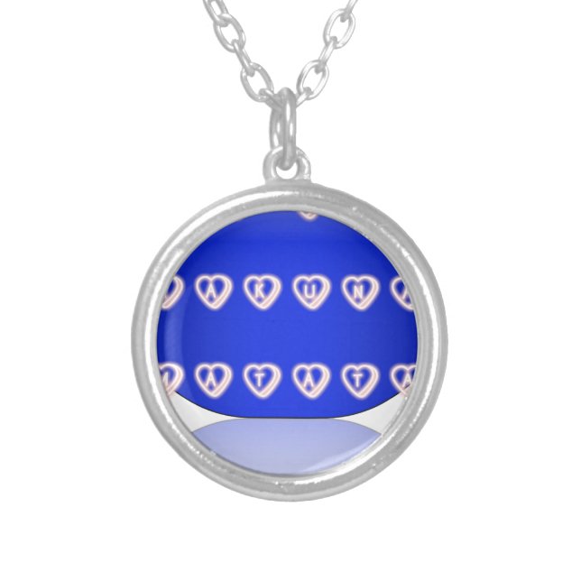 UK Hakuna Matata Art Print Silver Plated Necklace (Front)