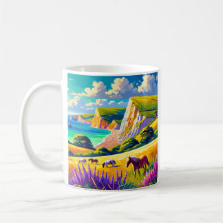 uk Jurassic coast cposter art Coffee Mug