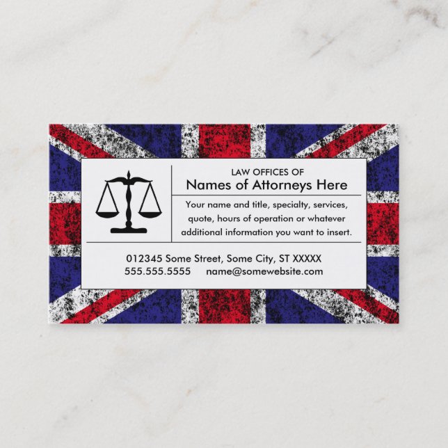 uk justice scale business card (Front)