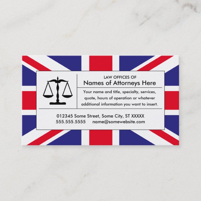 uk justice scale business card (Front)