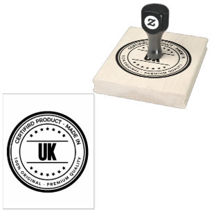 UK Logo Printed Reliable Vertical Look Jet Black  Rubber Stamp