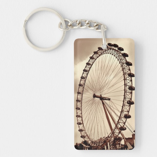 UK London Eye Vintage Photo Key Chain (Front)