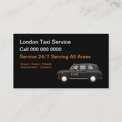 UK London Taxi Service Business Card