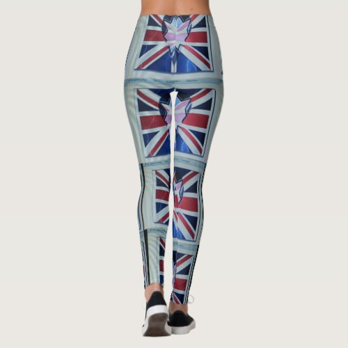 UK Love crazy heart Leggings