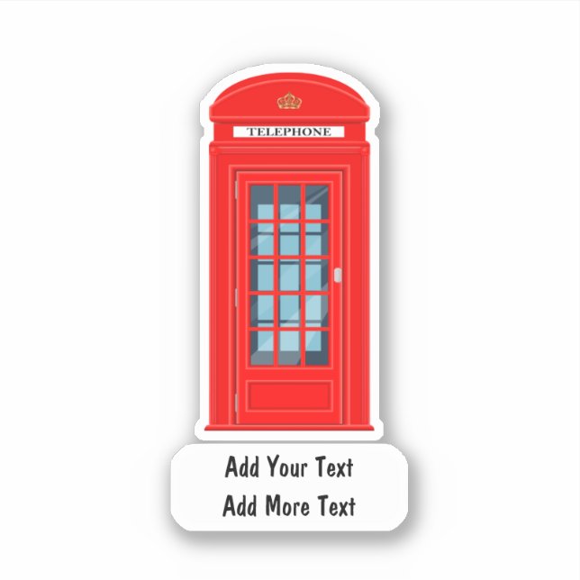 UK Novelty Phone Booth Sticker Labels (Front)