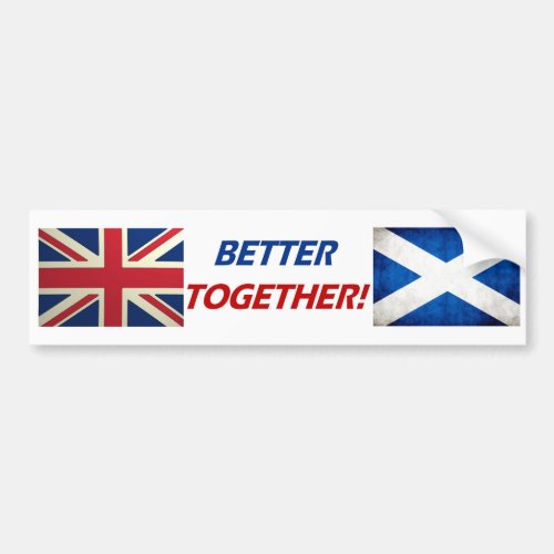 UK OK Better Together Bumper Sticker