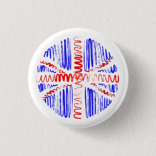 UK on White Pinback Button (Front)