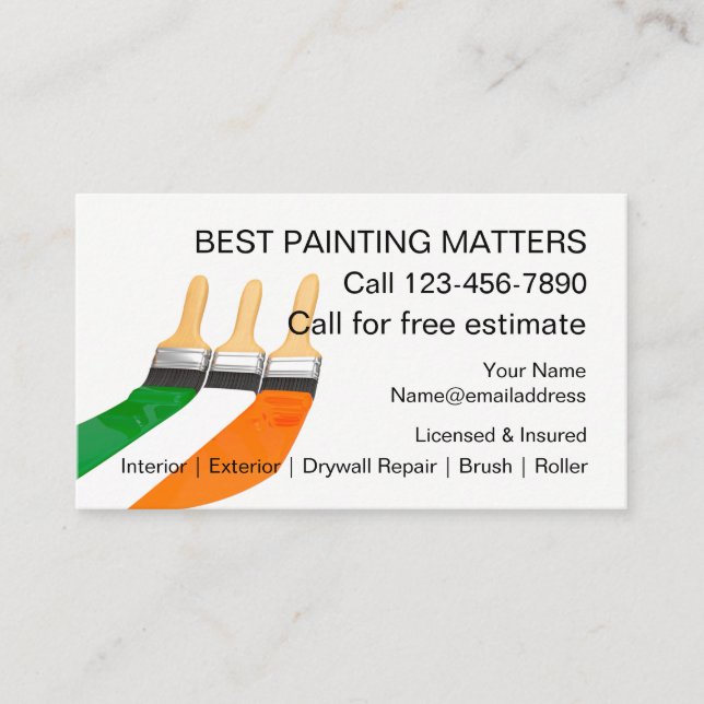 UK Paint Contractor Business Cards (Front)