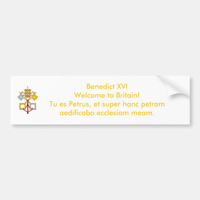 UK Papal Visit 2010 Bumper Sticker (Front)