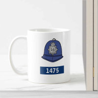 UK Police Constabl with Helmet - Add Badge Number Coffee Mug