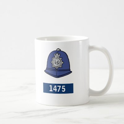 UK Police Constabl with Helmet - Add Badge Number Coffee Mug