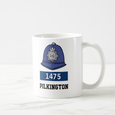 UK Police Constable Helmet - Add Number & Name Coffee Mug