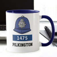 UK Police Constable Helmet - Add Number & Name Mug