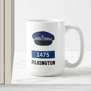 UK Police Flat Cap - Add Number & Name Coffee Mug