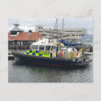 UK Police Patrol Boat, Rothesay, Isle of Bute Holiday Postcard