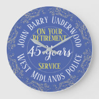 UK Police Retirement Award Presentation Large Clock