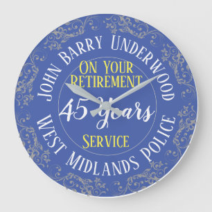 UK Police Retirement Award Presentation Large Clock