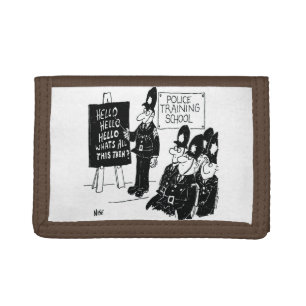 UK Police Training School Funny Cartoon Tri-fold Wallet