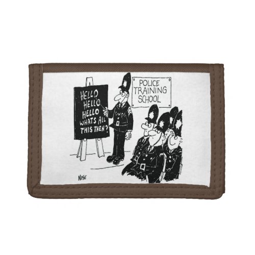 UK Police Training School Funny Cartoon Trifold Wallet