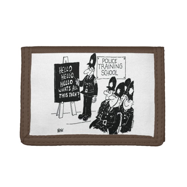 UK Police Training School Funny Cartoon Trifold Wallet (Front)