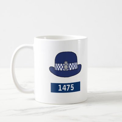 UK Police Woman with WPC Hat - Add Badge Number Coffee Mug