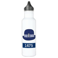 UK Police Woman with WPC Hat - Add Badge Number Stainless Steel Water Bottle