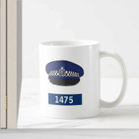 UK Policeman with Flat Cap - Add Badge Number Coffee Mug