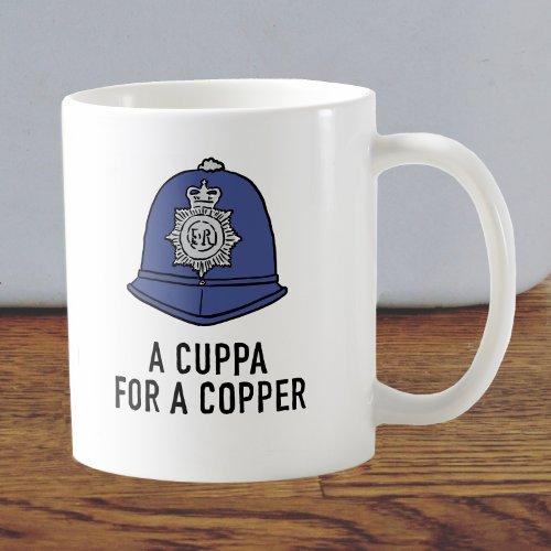 UK Policeman with Helmet _ Cuppa for a Copper Coffee Mug