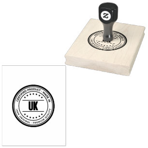 UK Print Wooden Orientation Vertical Emerald Green Rubber Stamp
