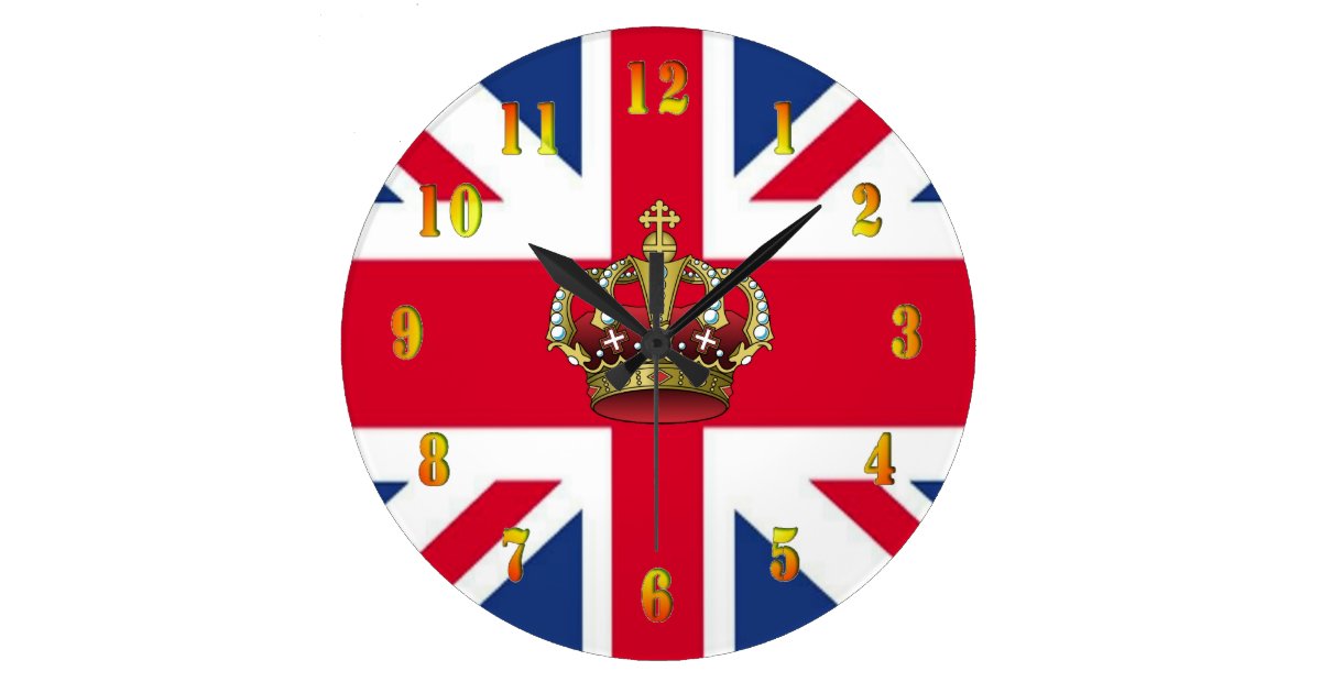 UK Queen Crown Wall Clock
