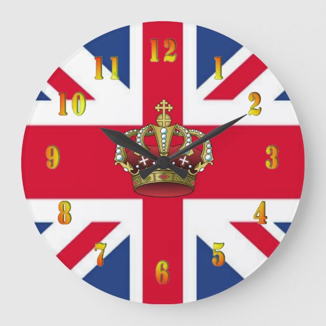 UK Queen Crown Wall Clock (Front)