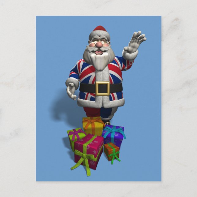 UK Santa Claus Holiday Postcard (Front)
