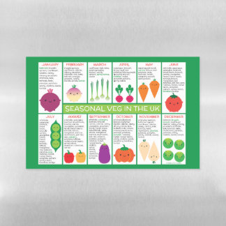 UK Seasonal Vegetables Chart Magnetic Dry Erase Sheet