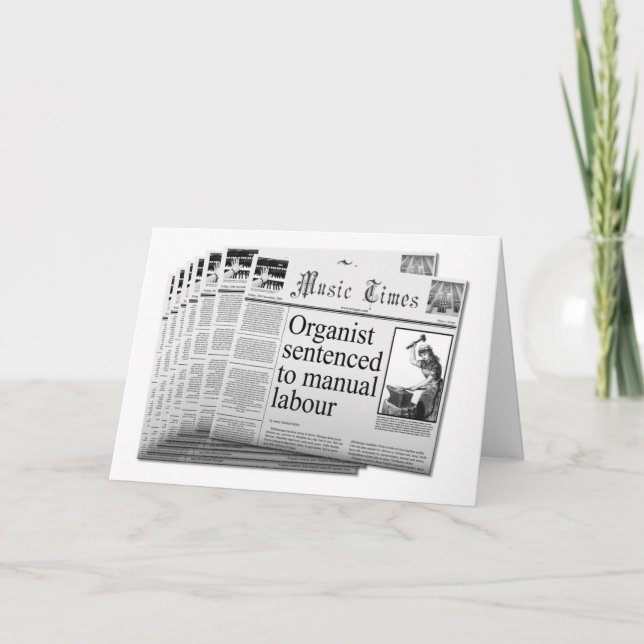 (UK sp.) Funny Christmas card for busy organists (Front)