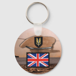 uk special air service sas badge beret Keychains