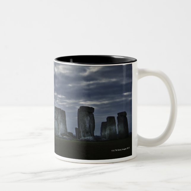 UK, Stonehenge, Scenic view at dawn Two-Tone Coffee Mug (Right)