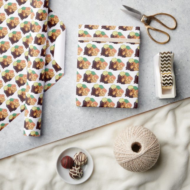 UK Sunday Roast Dinner British English Pub Food  Wrapping Paper (Crafts)