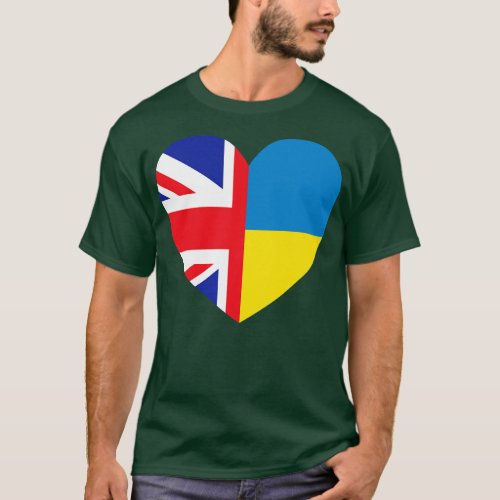 UK Supports Ukraine UK Stands With Ukraine Heart W T_Shirt